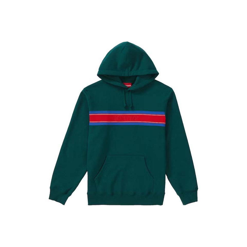 Supreme Chest Stripe Logo Hooded Sweatshirts Green | USA270BC