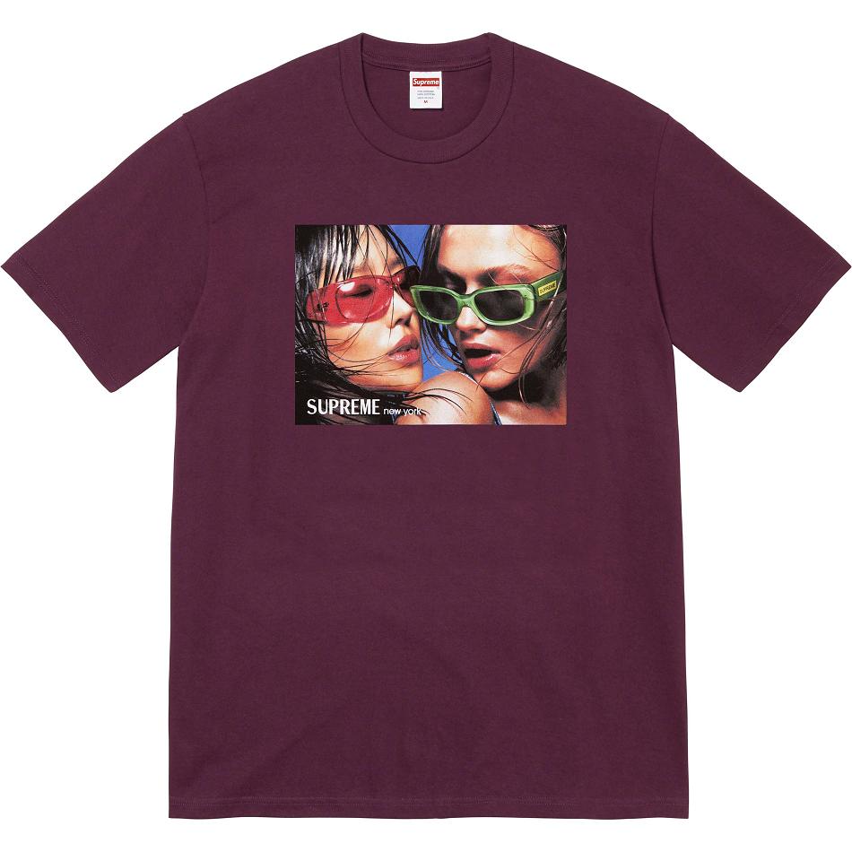 Supreme Eyewear Tee T Shirts Burgundy | USA228IS