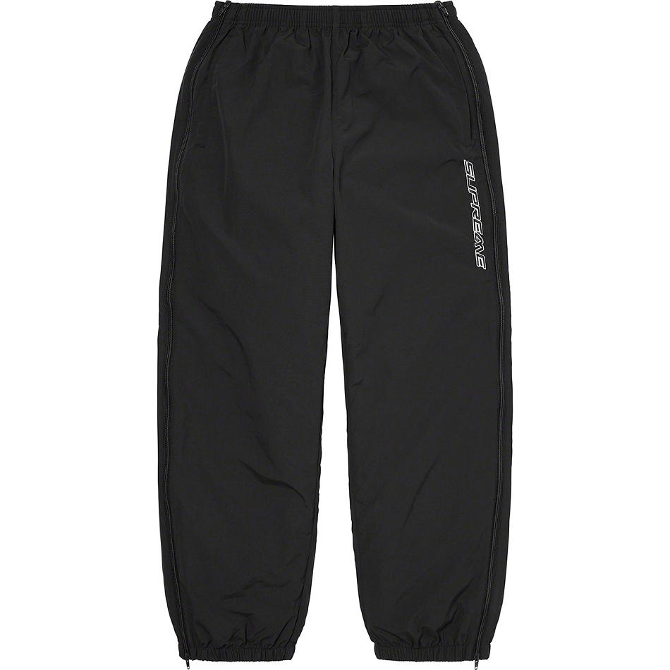 Supreme Full Zip Baggy Warm Up Pant Pants Black | USA432RW