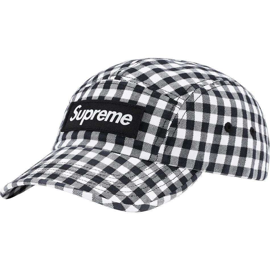 Supreme Gingham Camp Cap Hats Black | USA116MA