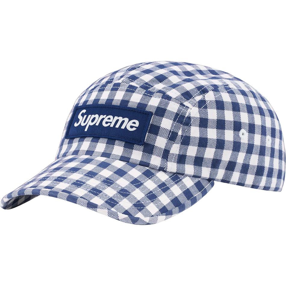 Supreme Gingham Camp Cap Hats Blue | USA115NB