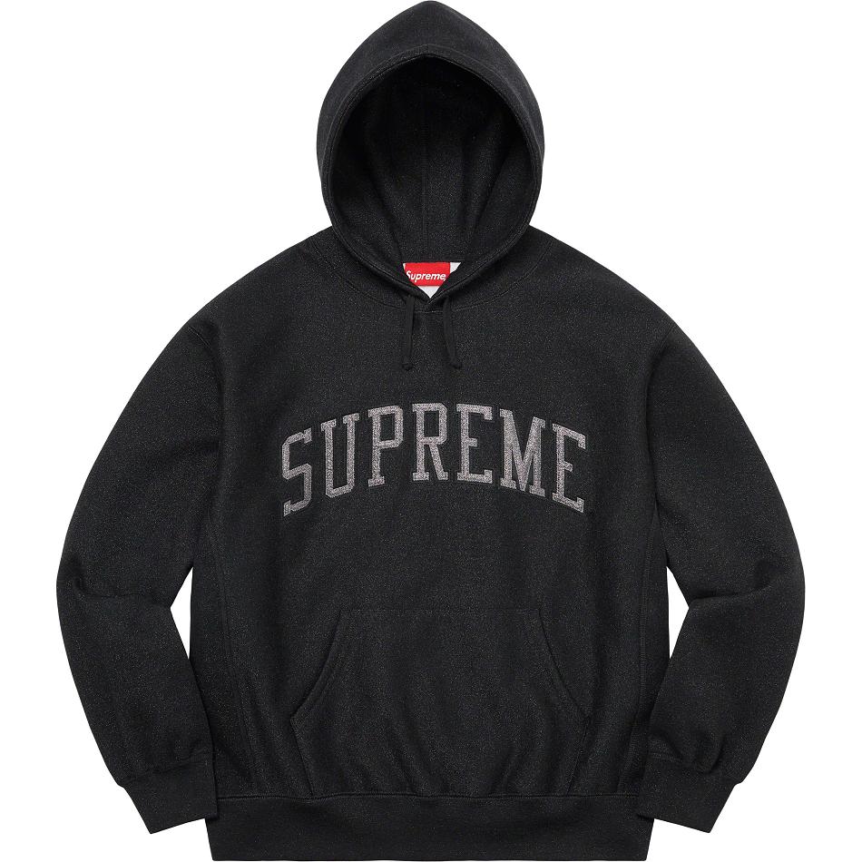 Supreme Glitter Arc Hooded Sweatshirts Black | USA298MA