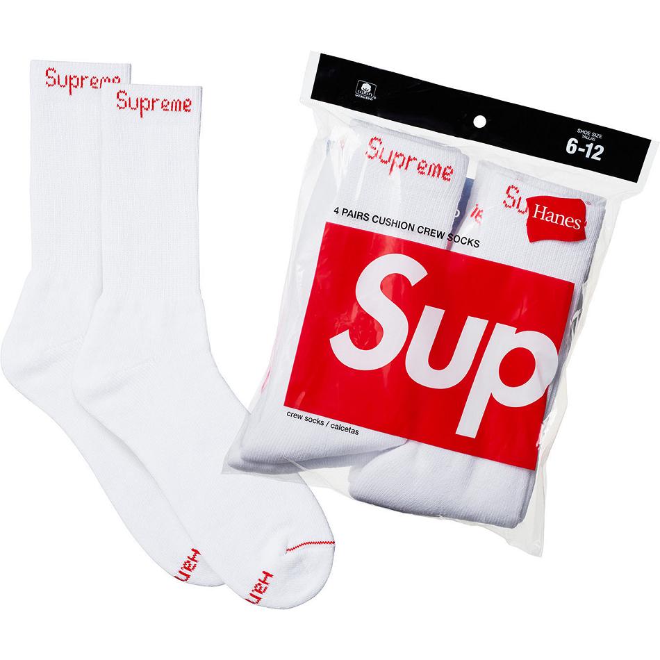 Supreme Hanes® Crew Socks (4 Pack) Socks White | USA104FM