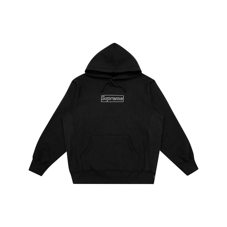 Supreme Kaws Chalk Logo Hoodie Black | USA478BC