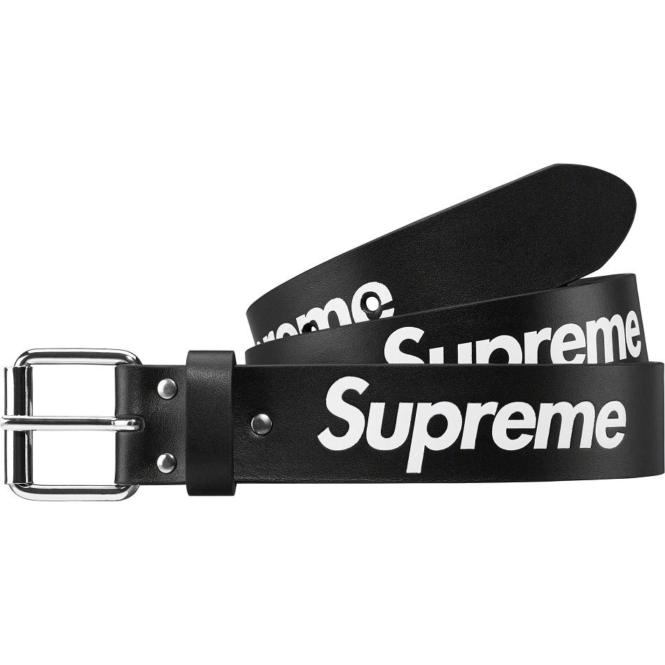 Supreme Repeat Leather Belt Belts Black | USA162ZG