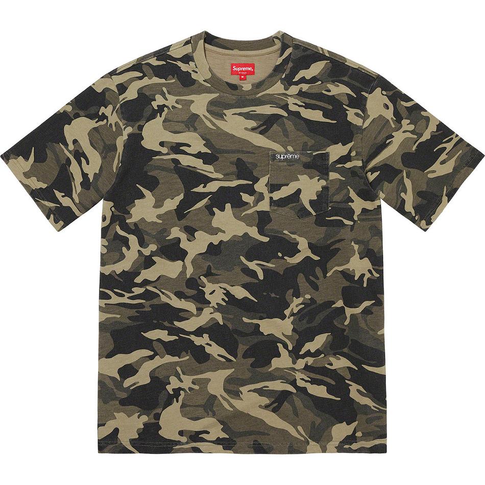 Supreme S/S Pocket Tee Sweaters Olive / Camo | USA323NB