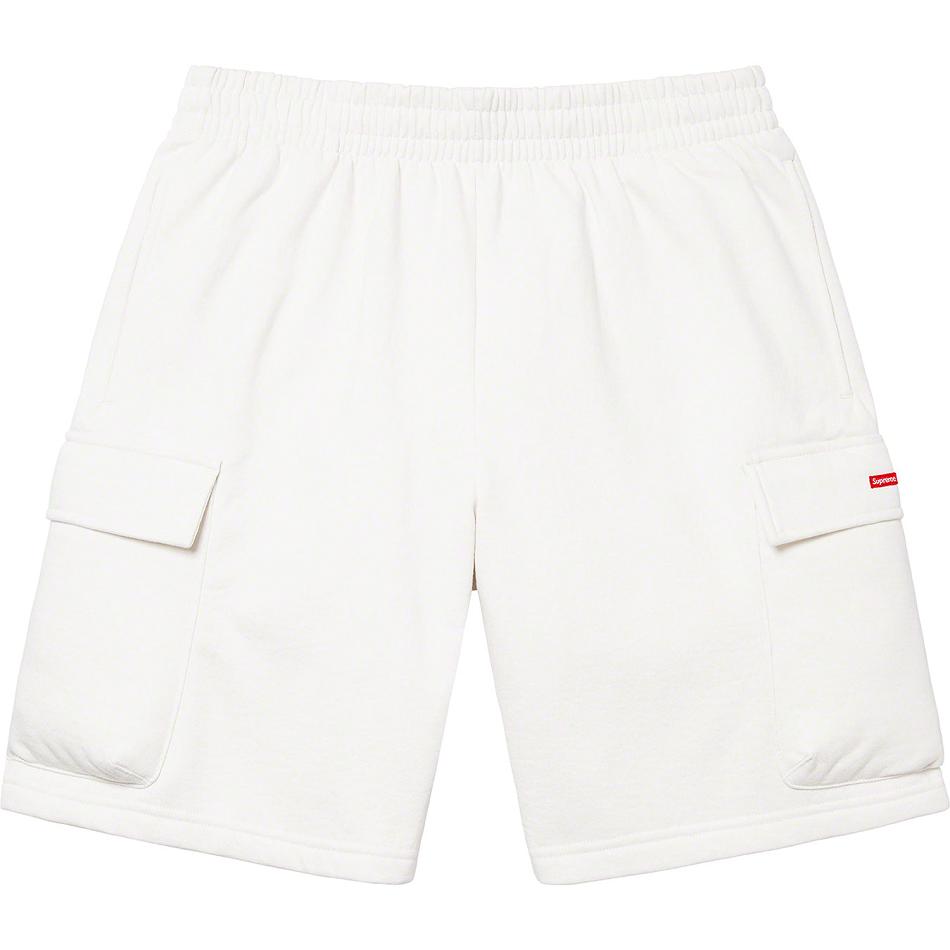 Supreme Small Box Baggy Cargo Sweat Shorts White | USA368KI