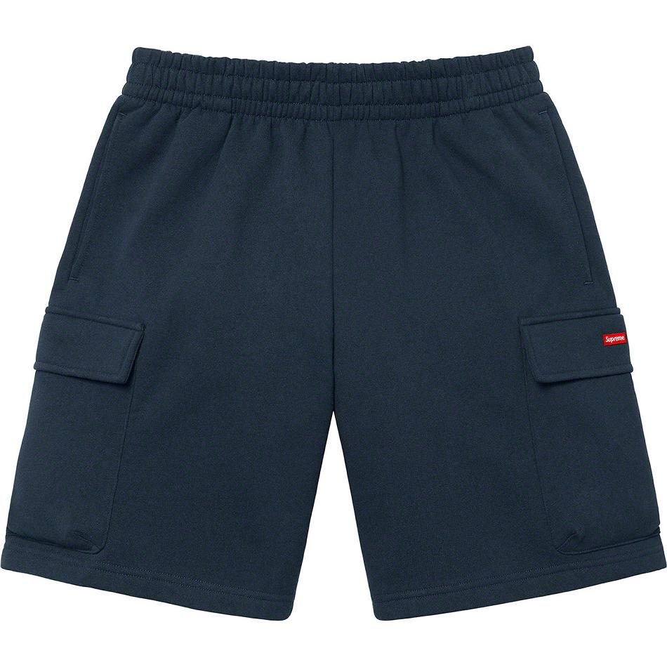 Supreme Small Box Baggy Cargo Sweat Shorts Navy | USA371XF