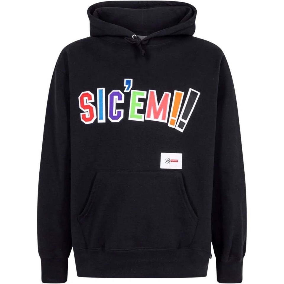 Supreme X WTAPS Sic’em! Hoodie Black | USA454MA