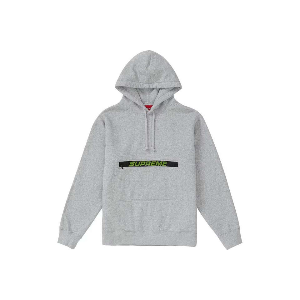 Supreme Zip Pouch Hooded Sweatshirts Grey | USA253UT