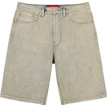 Supreme Baggy Denim Shorts Khaki | USA357UT