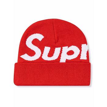 Supreme Big Logo Beanie Hats Red | USA113VD