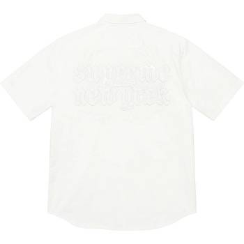 Supreme Croc Patch S/S Work Shirts White | USA386PQ