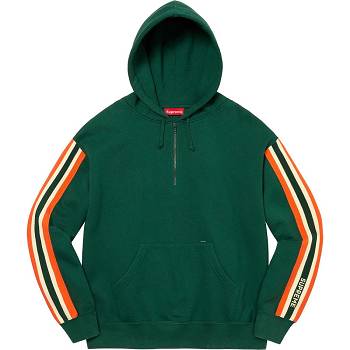 Supreme Half Zip Hooded Sweatshirts Green | USA291LH