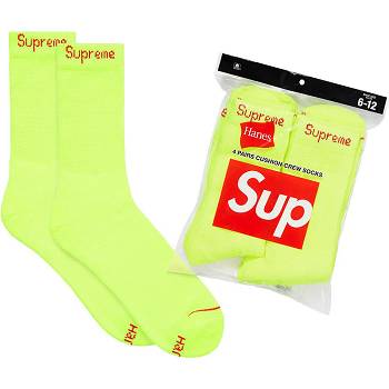 Supreme Hanes® Crew Socks (4 Pack) Socks Green | USA103DN