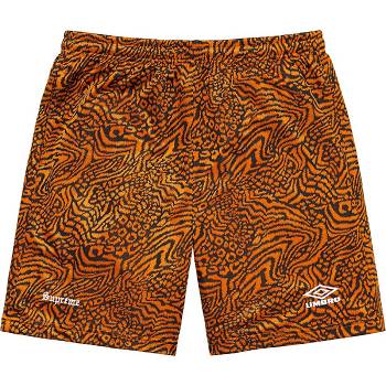 Supreme Jacquard Animal Print Soccer Shorts Orange | USA359OR