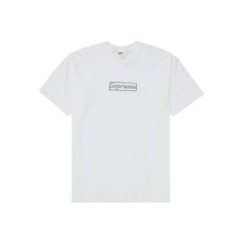 Supreme Kaws Chalk Logo T Shirts White | USA197EX