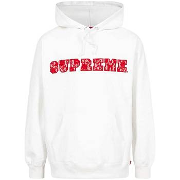 Supreme Lace Detail Logo Hoodie White | USA475XF