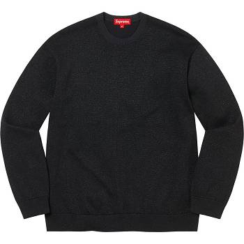 Supreme Metallic L/S Top Sweaters Black | USA333OR