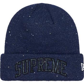 Supreme New Era® Metallic Arc Beanie Hats Navy | USA145EX