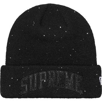 Supreme New Era® Metallic Arc Beanie Hats Black | USA146RW