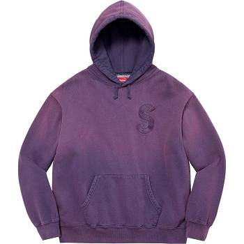 Supreme Overdyed S Logo Hooded Sweatshirts Purple | USA276RW