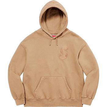 Supreme Overdyed S Logo Hooded Sweatshirts Brown | USA277TV