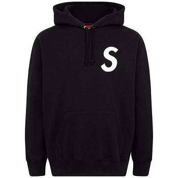 Supreme S Logo Split Hoodie Black | USA469GL