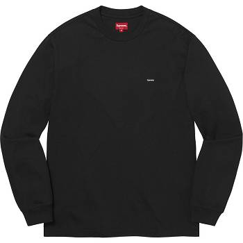 Supreme Small Box L/S Tee Sweaters Black | USA342KI