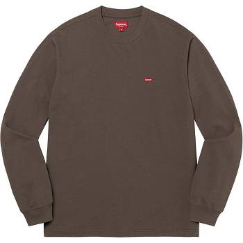 Supreme Small Box L/S Tee Sweaters Brown | USA341JJ