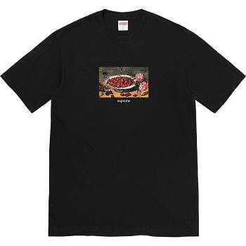 Supreme Strawberries Tee T Shirts Black | USA248WY