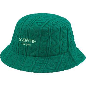 Supreme Terry Pattern Crusher Hats Green | USA142MA